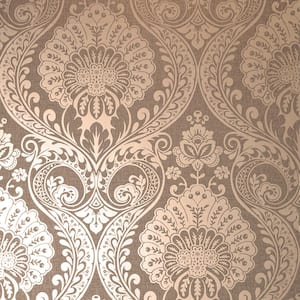 Luxe Damask Chocolate Vinyl Strippable Roll (Covers 56 sq. ft.)