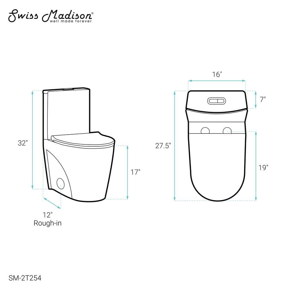 St. Tropez White Elongated Two-Piece Dual-Flush Toilet