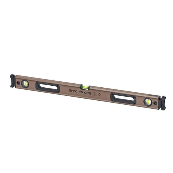 SPEC OPS 32 in. Magnetic Box Beam Level, Tourniquet Bungee System, 33% Larger Block Vials, Aluminum
