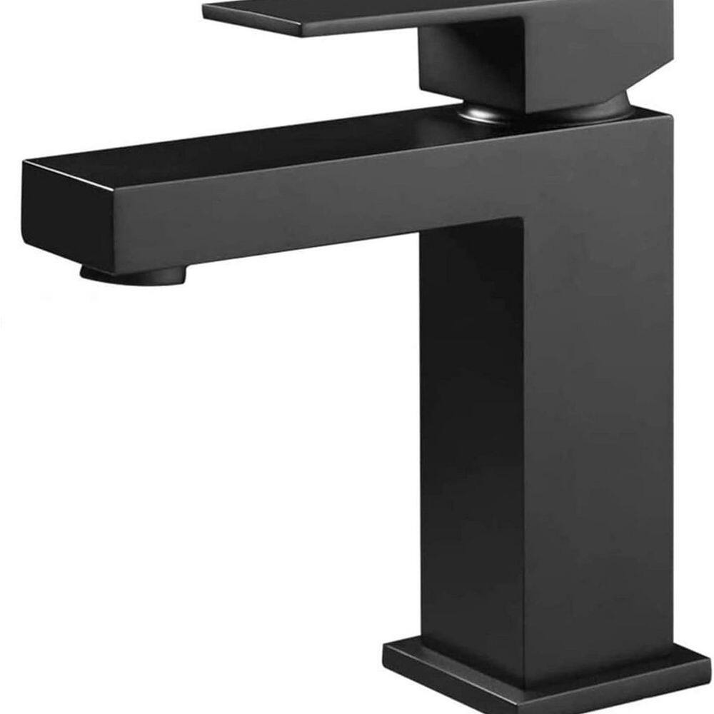 Single Handle Single Hole Bathroom Sink Faucet with Pop-up Drain and Supply Hoses in Matte Black price history on PriceWatchPro