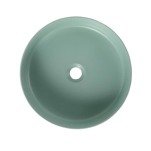 Unbranded Round Ceramic Bathroom Vessel Sink in Light Green