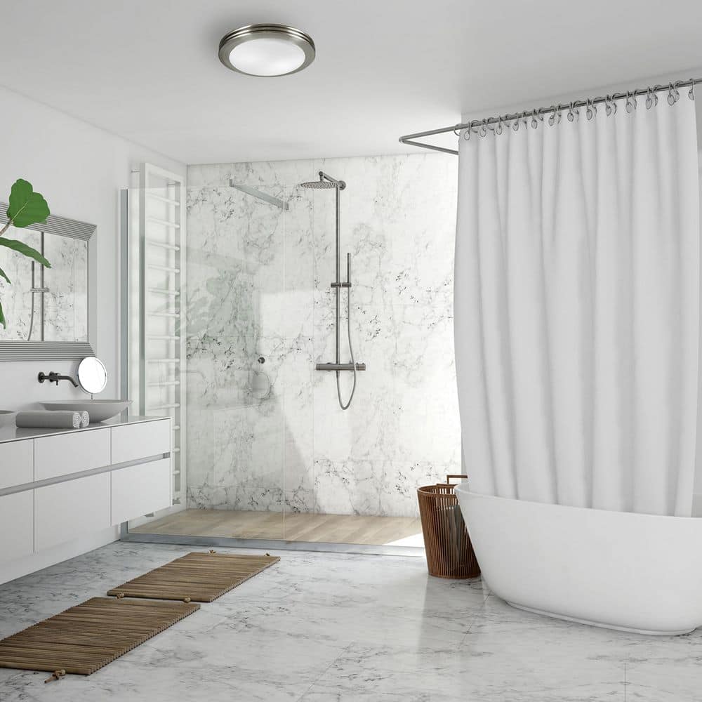 Brushed Nickel Frosted Glass Bathroom Exhaust Fan with Light