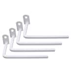 3 in. White Projection Brackets with Screws (4-Pack)