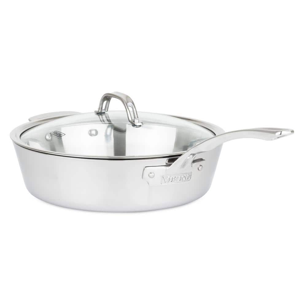 Viking 4.8 Quart Stainless Steel Sauté Pan with Glass Lid