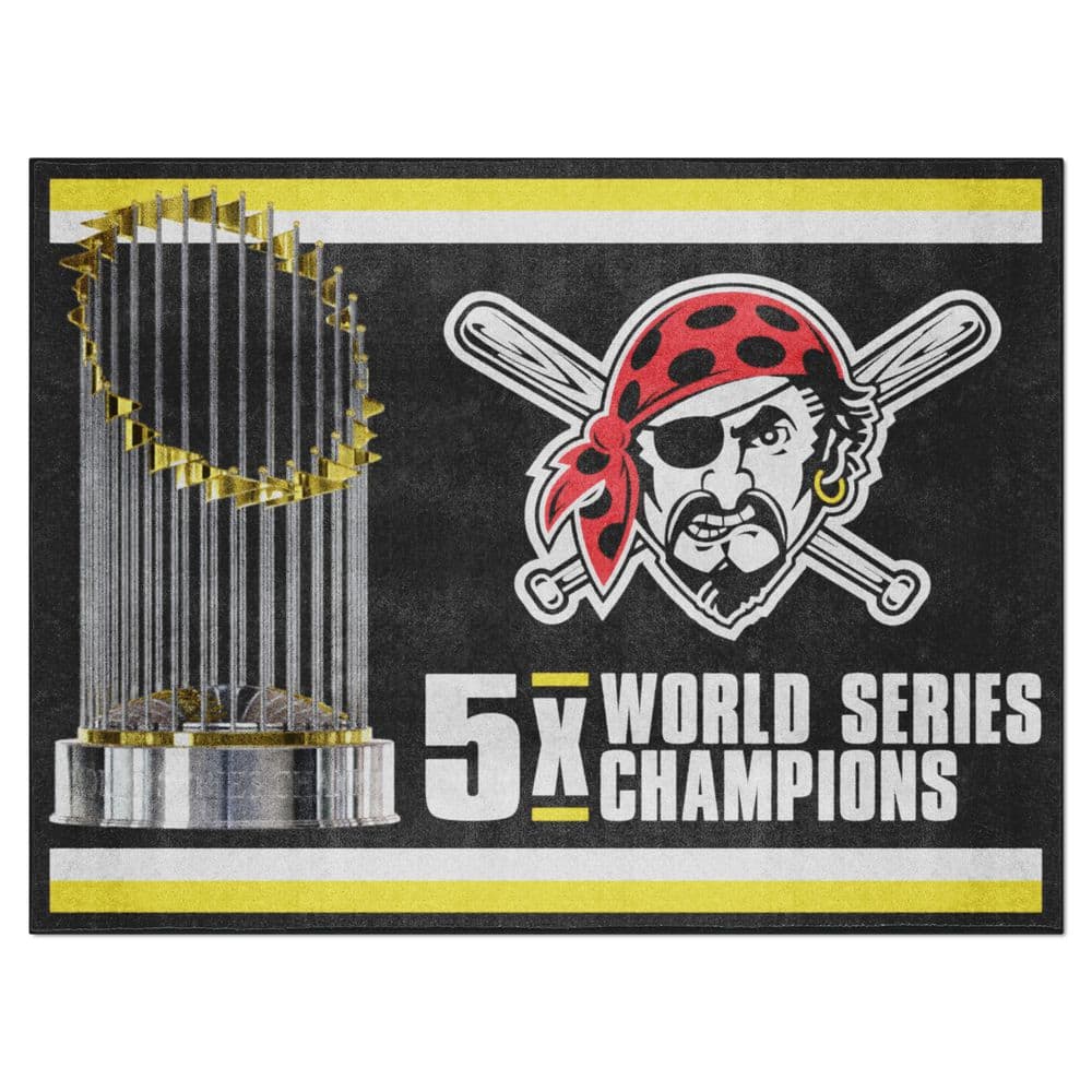 FANMATS MLB Pittsburgh Pirates Black 2 ft. x 2 ft. Round Area Rug 18147 -  The Home Depot