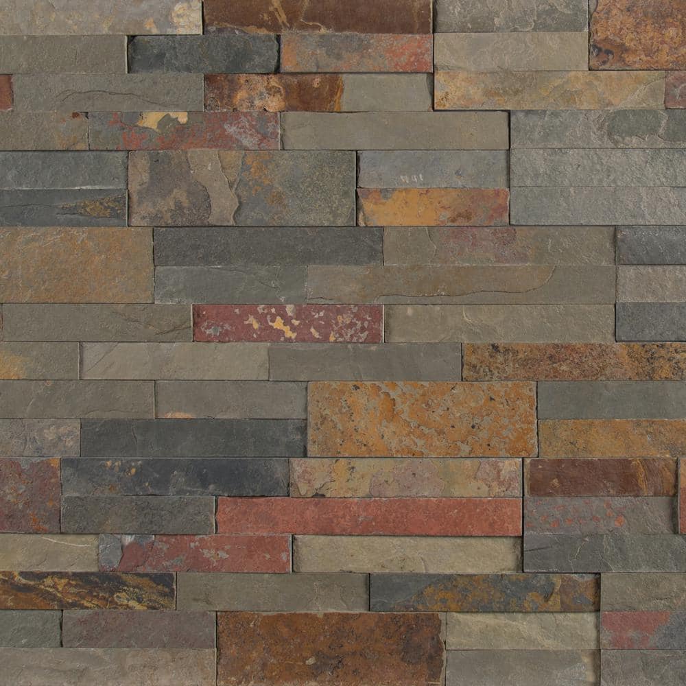 Take Home Tile Sample - Gold Rush 6 in. x 6 in. Veneer Peel and Stick Natural Slate Wall Tile (0.25 sq. ft.) price history on PriceWatchPro
