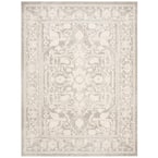 SAFAVIEH Reflection Light Gray/Cream 8 ft. x 10 ft. Border Floral Area ...