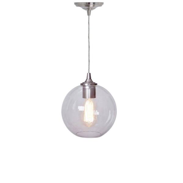 Home Decorators Collection Orb Clear and Nickel Ceiling Pendant
