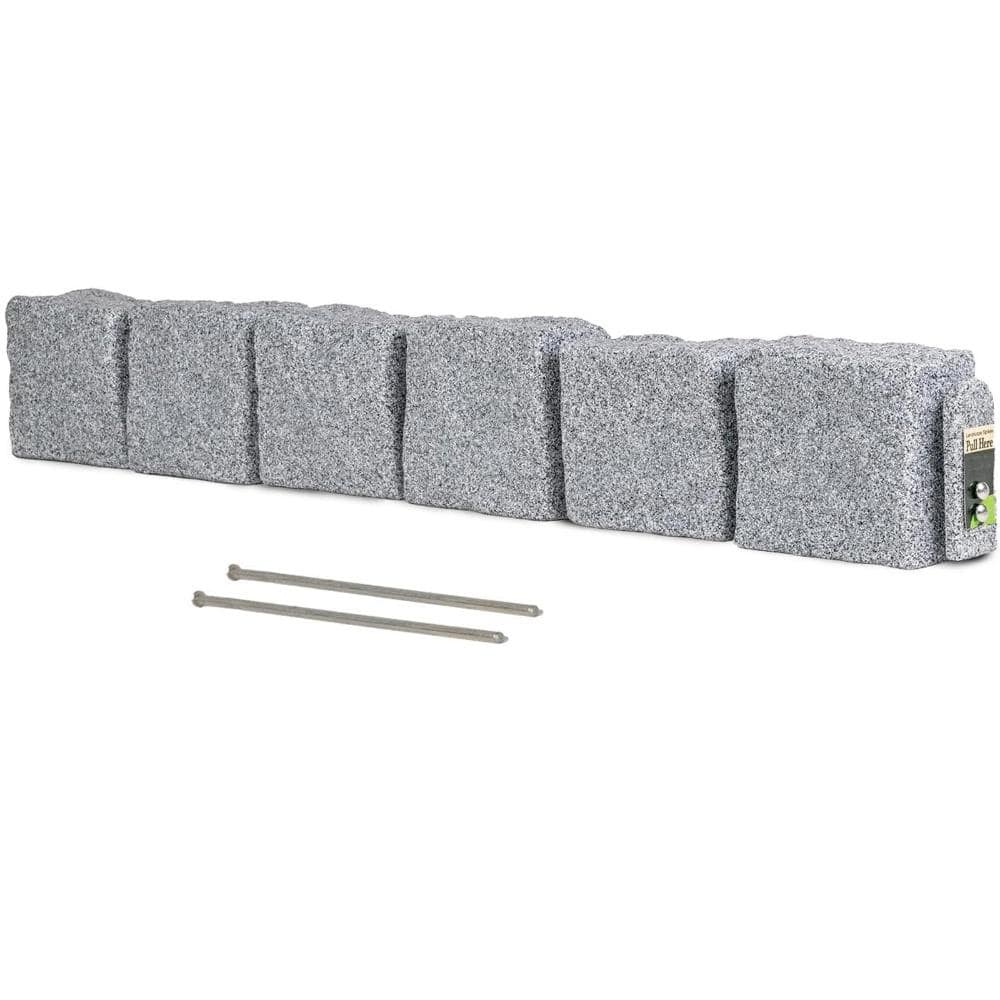 48 in. L x 4 in. W x 6.5 in. H Faux Stone Brick Landscape Edging, Greystone , 1-Pack with 2 Spikes price history on PriceWatchPro