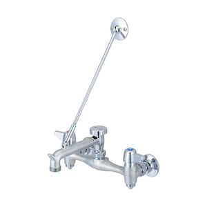 2-Handle Utility Faucet with Integral Stops in Rough Chrome