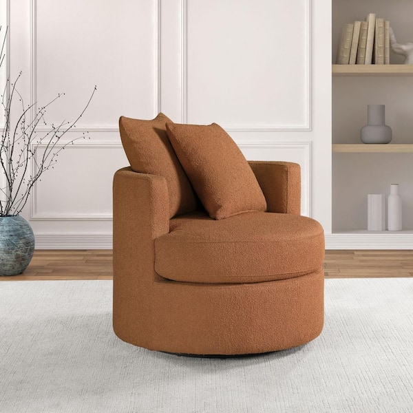 Coaster Debbie Burnt Orange Upholstered Swivel Chair