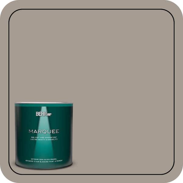 BEHR MARQUEE 1 qt. #N200-4 Rustic Taupe One-Coat Hide Semi-Gloss Enamel Interior Paint & Primer