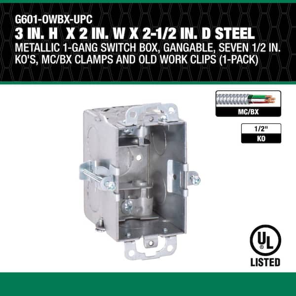 Southwire 3 in. H x 2 in. W x 2-1/2 in. D Steel Metallic 1