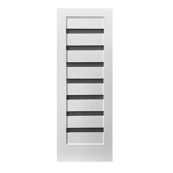 32 in. x 80 in. 7-Lite Right-Handed Narrow Satin Etch Primed Solid Core Wood MDF Single Prehung Interior Door