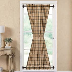 Cider Mill 40 in. W x 72 in. L Light Filtering Rod Pocket French Door Window Panel in Khaki Green Brown
