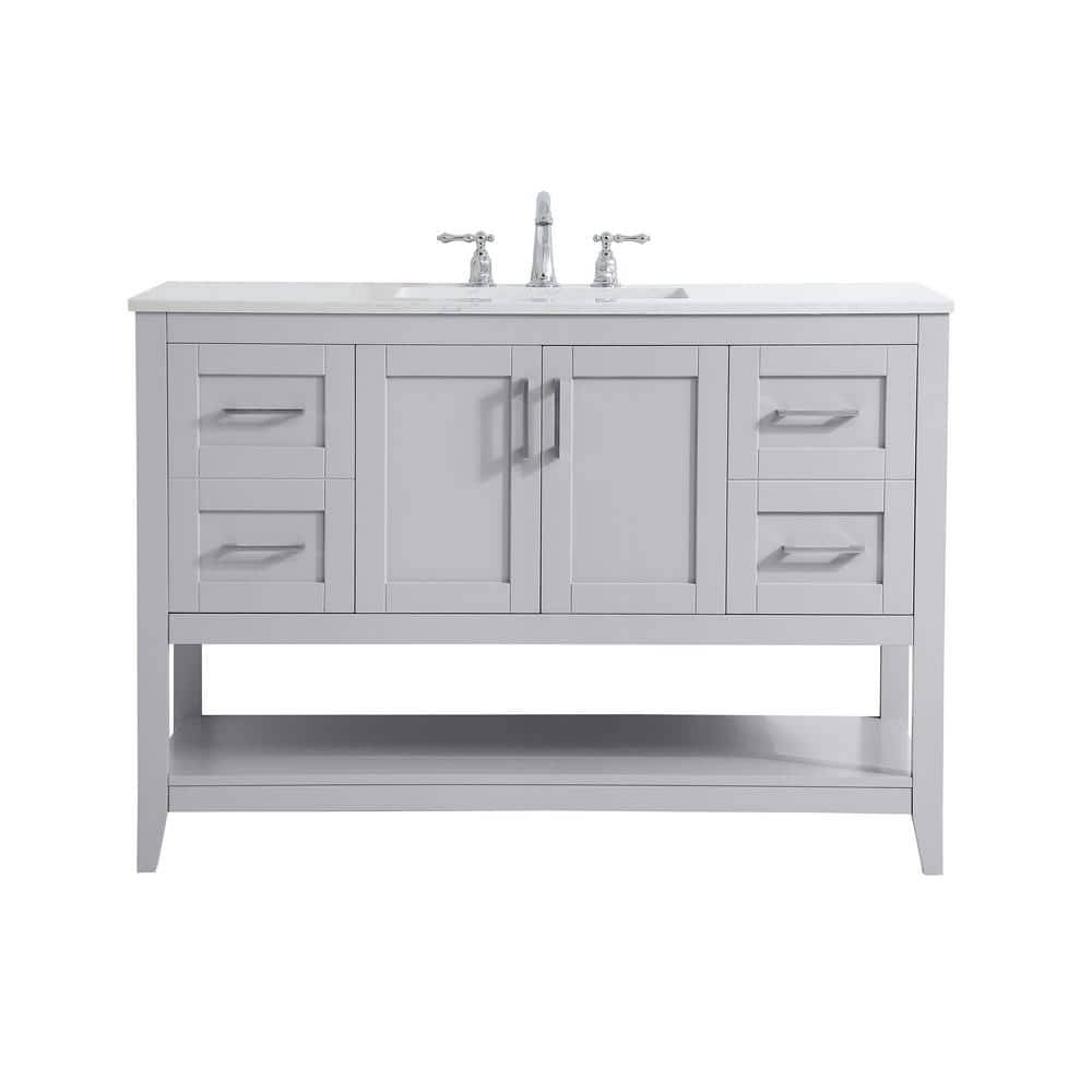 Simply Living 48 in. W x 22 in. D x 34 in. H Bath Vanity in Grey with Calac