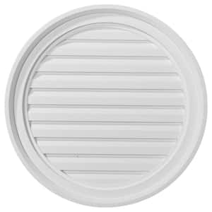 22 in. x 22 in. Round Primed PolyUrethane Paintable Gable Louver Vent Non-Functional