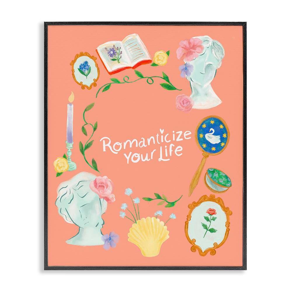 Romanticize Your Life by Laura Konyndyk Black Framed Typography Giclee Art Print 30 in. x 24 in. price history on PriceWatchPro