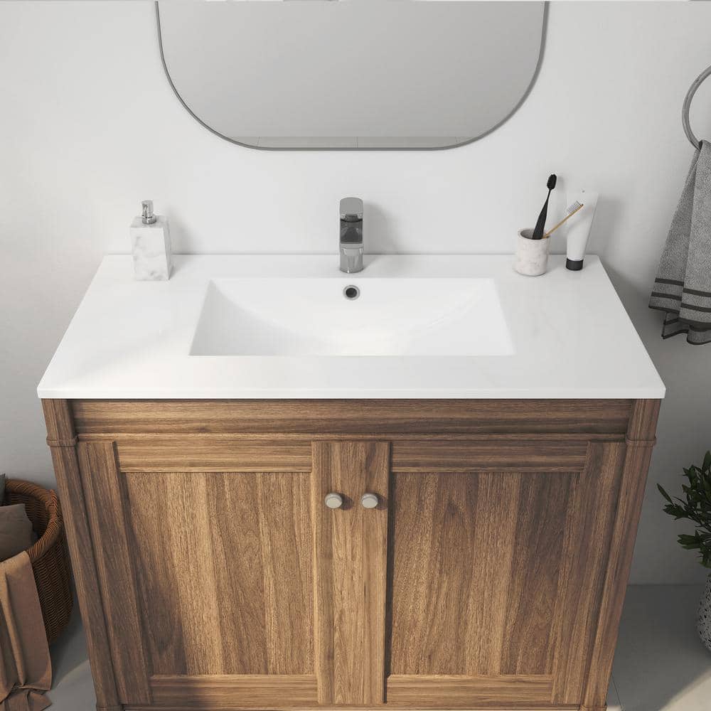 Tucson 36" W x 18.25" D Vitreous China Rectangular Single Vanity Top Sink in White (Sink Only)
