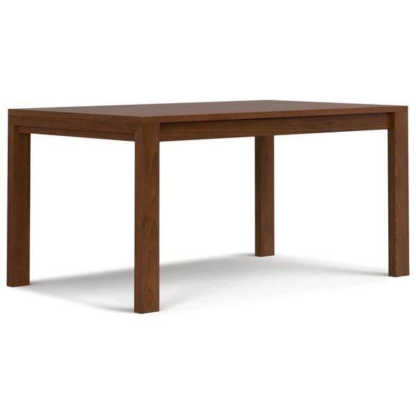 Simpli Home Wilson Contemporary Walnut Veneer Wood 60 in. 4-Legs 