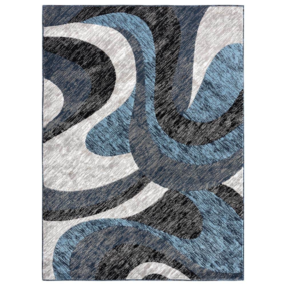 Catalina Grey/Ivory 8 ft. x 10 ft. Abstract Area Rug