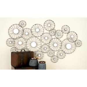 Silver Metal Industrial Wall Decor 34 in. x 60 in.