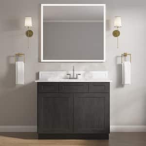 2-Drawer 36 in. W x 21 in. D x 34.5 in. H Ready to Assemble Bath Vanity Cabinet without Top in Shaker Charcoal