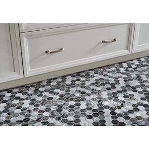 Take Home Sample - Henley Hexagon 4 in. x 4 in. Textured Marble Mesh-Mounted Mosaic Tile
