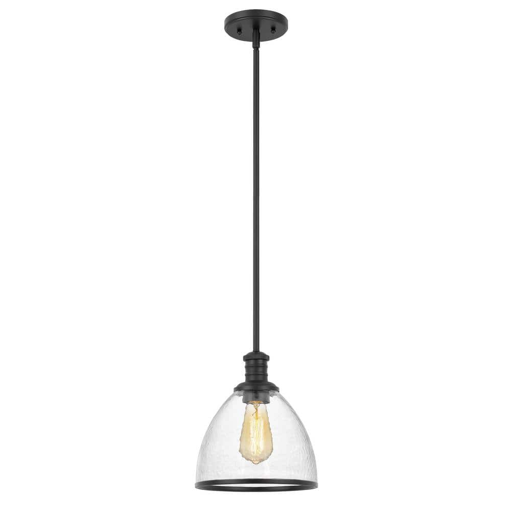 Worldwide Lighting Cloe 9 in. x 9 in. x 10.5 in. 1-Light Black Finish ...