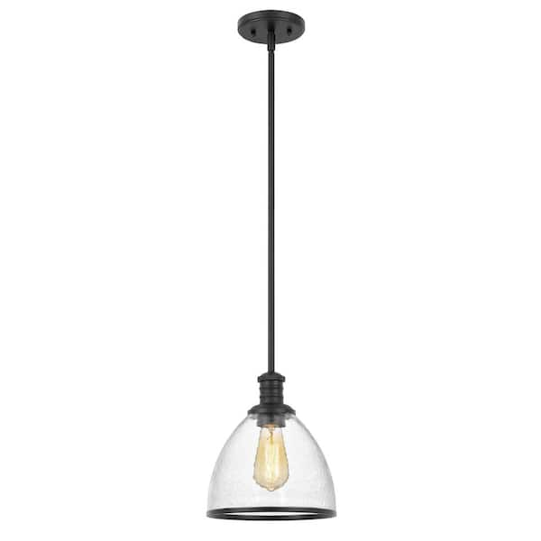 Worldwide Lighting Cloe 9 in. x 9 in. x 10.5 in. 1-Light Black Finish ...