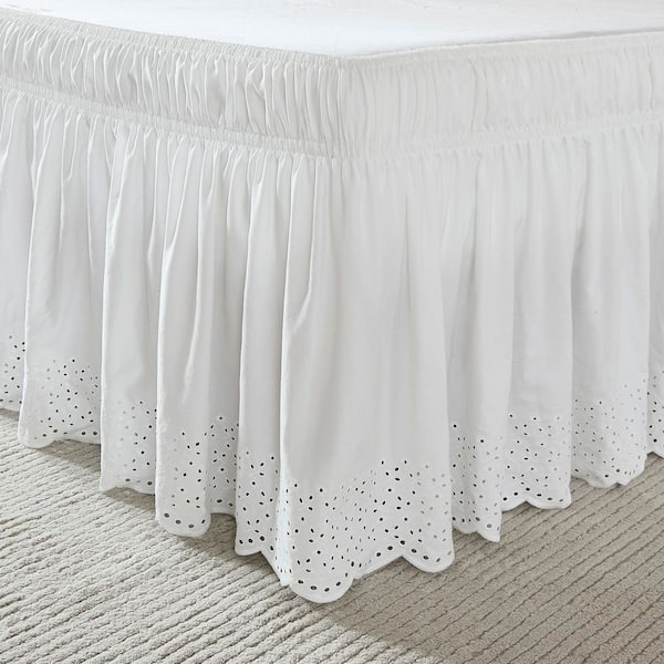 20 in. Vintage Eyelet Off White Queen/King/Cal King Bed Skirt