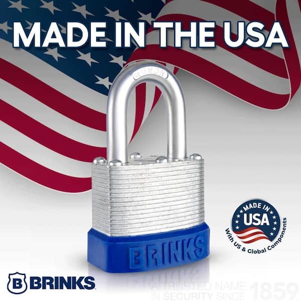 Brinks 1-1/8 in. (44 mm) Laminated Steel Keyed Padlock, 2-Pack 632
