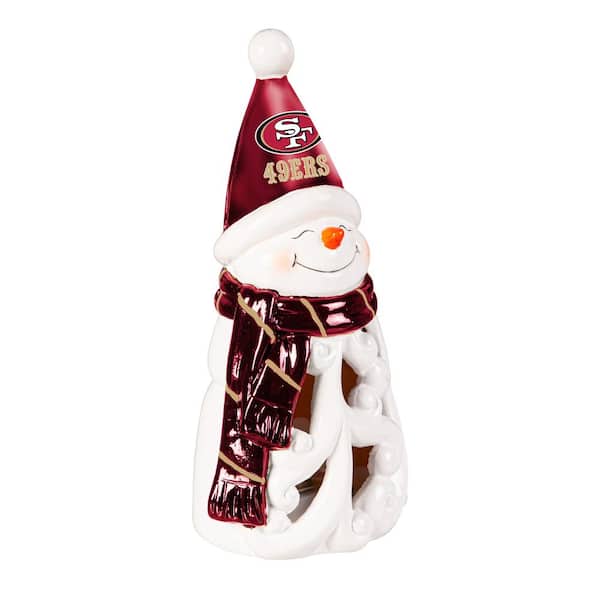 Team Sports America San Francisco 49ers Snowman LED Christmas Garden Statuary, 8 in.