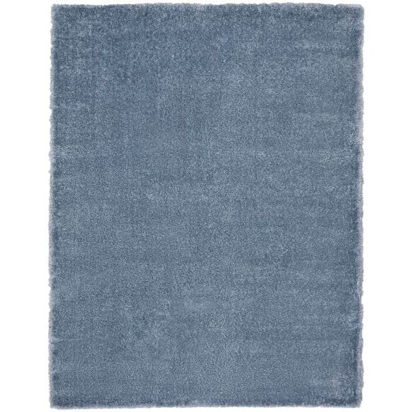 Dreamy Shag Light Blue 7 ft. x 9 ft. All-over design Contemporary Area Rug