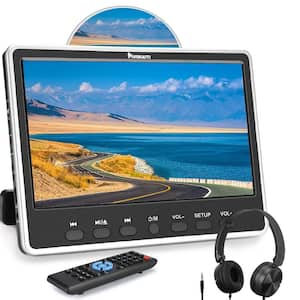 1080P Portable Car DVD Player with HDMI Input, Free Headphone, Support USB/SD Card, MP4, Memory, AV in & AV Out