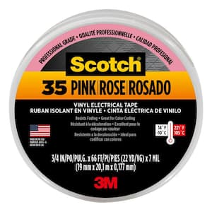 3/4 in. x 66 ft. x 0.007 in. Vinyl Electrical Tape, Pink