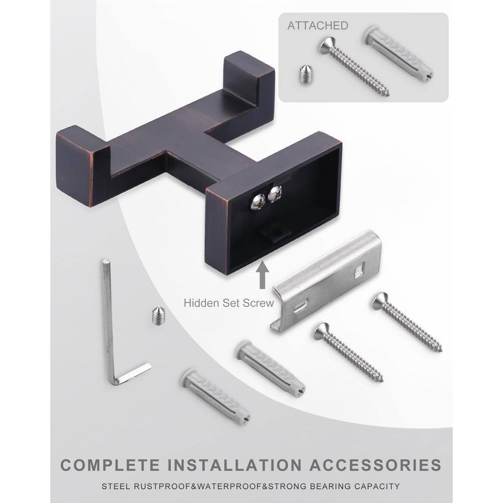 Oil Rubbed Bronze Double Wall Mounted Towel Hook