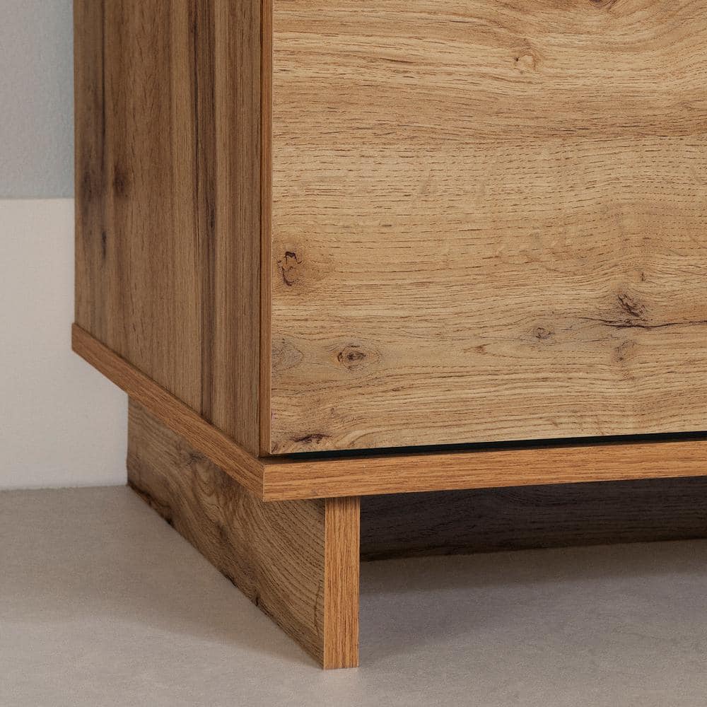 Nordik Oak 2-Drawer Scandinavian Nightstand