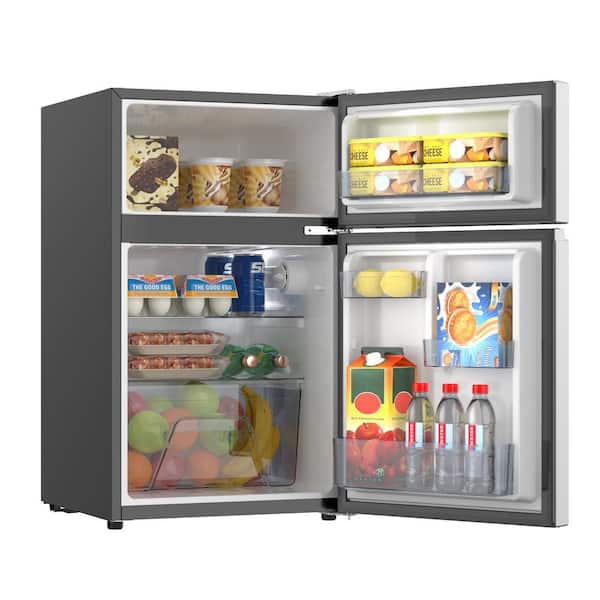 Magic Chef 3.1 cu. ft. 2-Door Mini Refrigerator in Stainless Steel