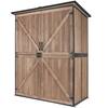 aivituvin 55.1 in. W x 29.1 in. D x 67 in. H Dark Brown Wooden Outdoor Storage Cabinet AIR98-B