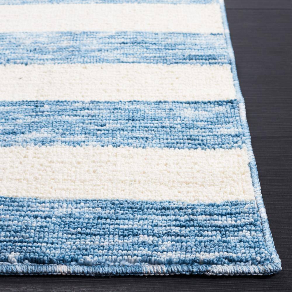 Luxurious Easy Care 6' x 9' Light Blue Synthetic Area Rug