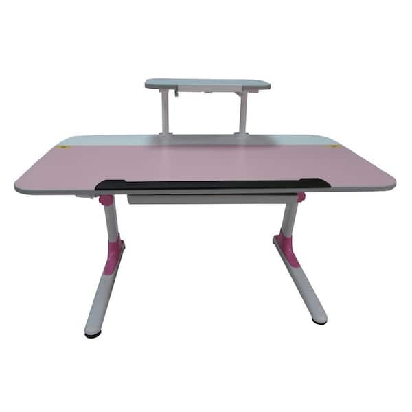 ORE International Youth's Ergonomic Desk with Keyboard Tray in Pink
