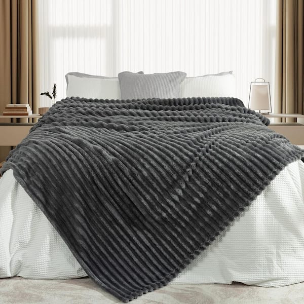 kayamas Gray Unthemed Winter Warm Throw Blanket-Super Soft Cozy