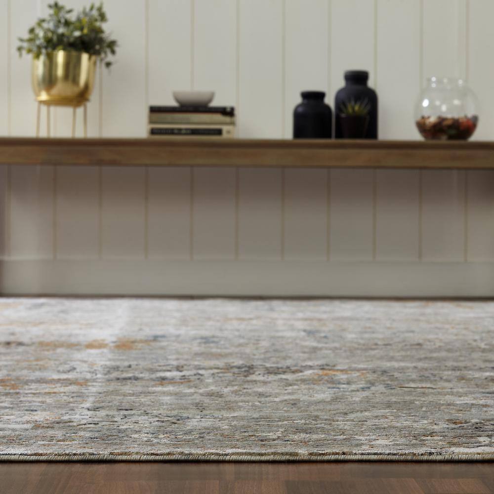 Gray Abstract Hand-knotted Viscose Area Rug 7'9" x 10'
