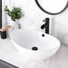LUXIER Oval 23 in. Bathroom Ceramic Vessel Sink Art Basin in White CS-004