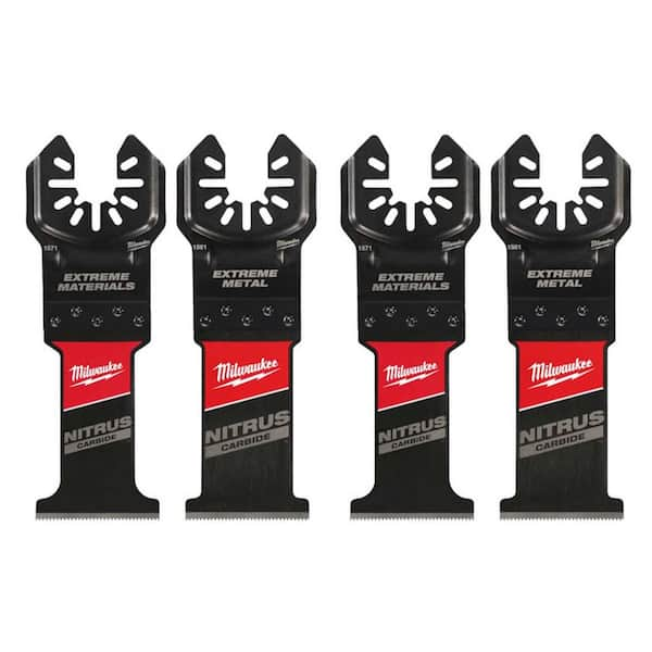 Milwaukee Nitrous Carbide Extreme Materials Blade with Nitrous Carbide Extreme Metal Cutting Oscillating Multi-Tool Blade (4-Pack)