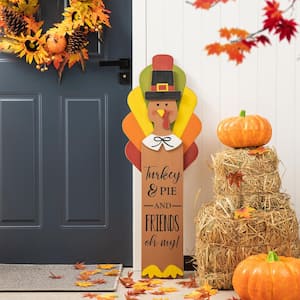 Glitzhome 24 in. L Metal Happy Thanksgiving Wall Decor 2006000082 - The  Home Depot