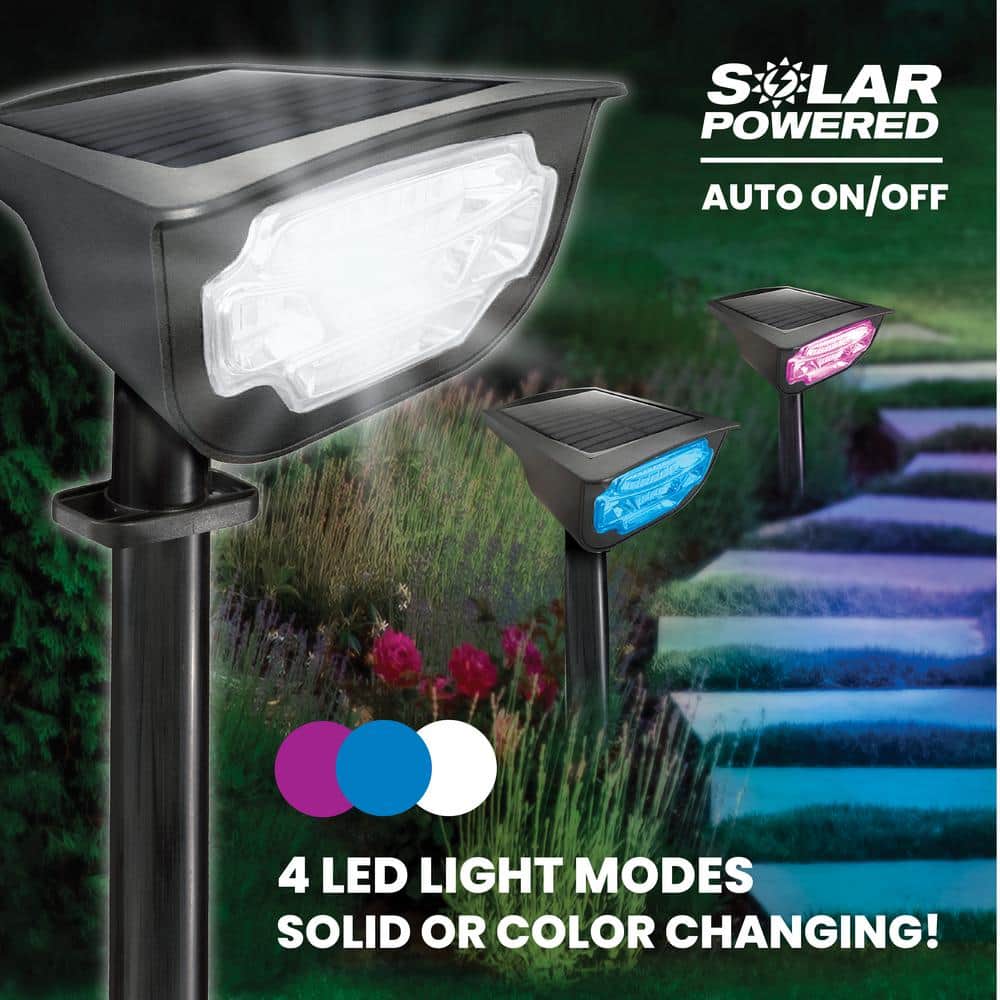 Bell+Howell Bionic Color Burst Solar LED Pathway Lights, 2 Pack