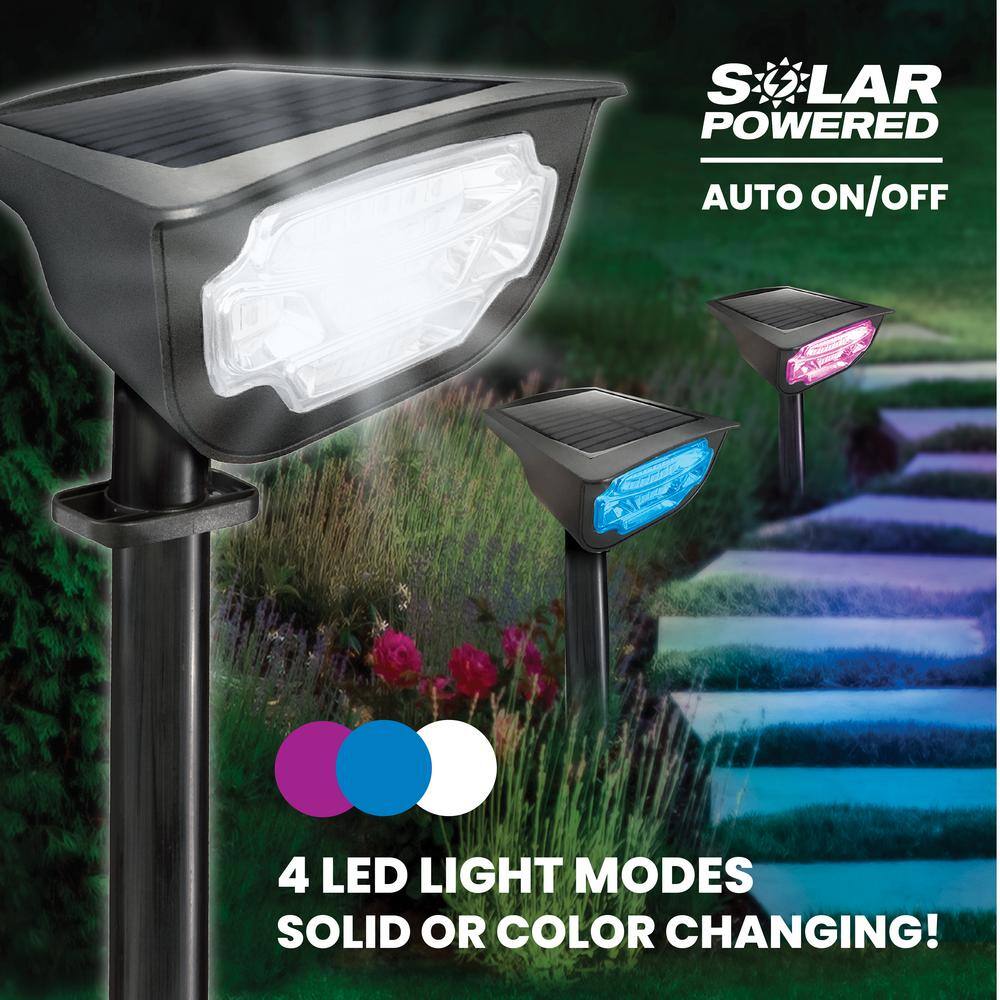 Bell+Howell Bionic Color Burst Solar LED Pathway Lights, 2 Pack