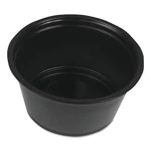 2 oz. Black Souffle/Portion Disposable Plastic Cups, Polypropylene, 20 Cups/Sleeve, 125 Sleeves/Carton